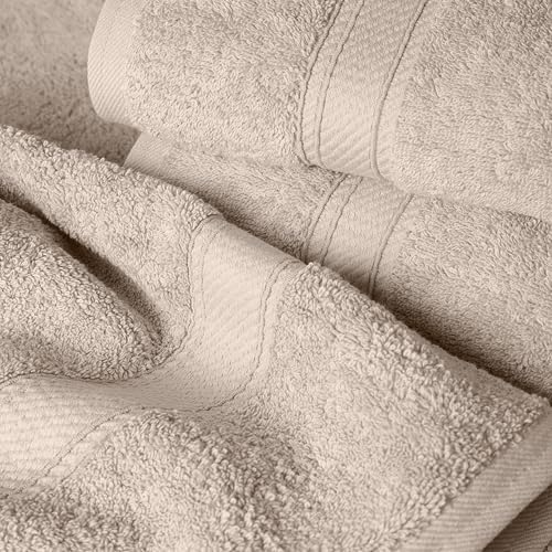 SUPERIOR Egyptian Cotton Ultra Plush & Absorbent, 6 Piece Set, Stone