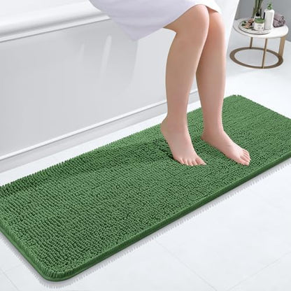 OLANLY Bathroom Runner Rugs 47x17, Extra Soft Absorbent Chenille Bath Rugs