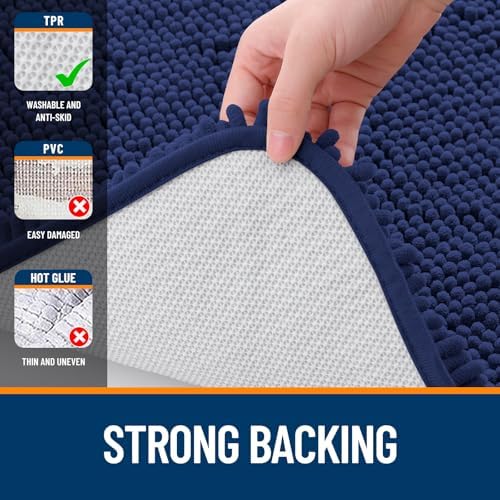 OLANLY Large Bathroom Rugs 70x46, Extra Soft Absorbent Chenille Bath Rugs
