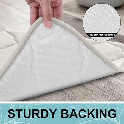 OLANLY Memory Foam Bath Mat Rug 36x24, Ultra Soft Bathroom Rugs, Cream