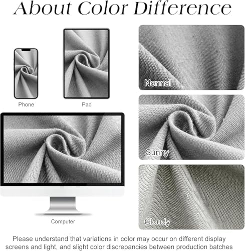 Naturoom Linen Shower Curtain 80 Inch Long for Bathroom Light Grey 1 Panel