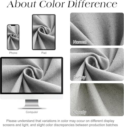 Naturoom Linen Shower Curtain 80 Inch Long for Bathroom Light Grey 1 Panel