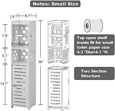 H HUIYKALY Toilet Paper Holder Small: No Drill Bathroom Storage for Renters