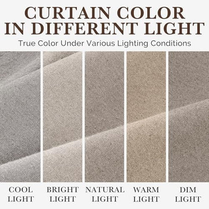 Linen Shower Curtain Boho Taupe Shower Curtain with Tassels 72"W x 72"L