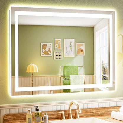 50x36 LED Bathroom Mirror with Lights, Lighted Vanity Mirror