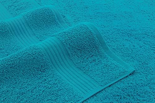 American Veteran Towel, 100% Cotton Turkish Bath Towels for Bathroom 4 Pack, 27x54 Extra Large Premium Soft Drying Bathroom Towels, Aqua Blue