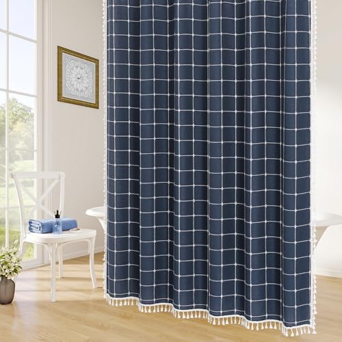 Gibelle Long Boho Farmhouse Shower Curtain for Bathroom 72x78