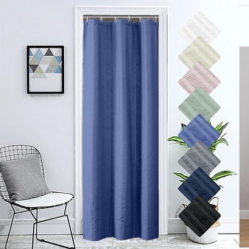 Aiyufeng Royal Blue Stall Fabric Shower Curtain - Soft & Lightweight Small Shower Curtain with Texture for Narrow Stall Size, Machine Washable - 36x72, Blue