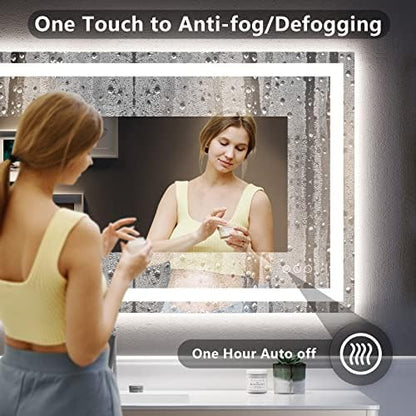 48x32 LED Bathroom Mirror with Lights, Lighted Vanity Mirror