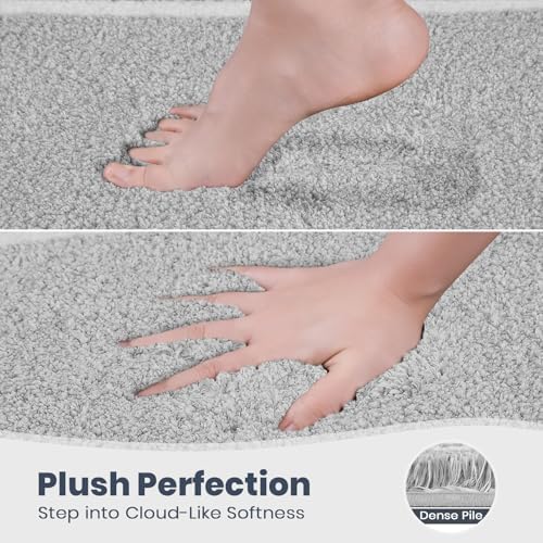 PURRUGS Bathroom Rug, Bath Mat, 30" x 60", Light Grey
