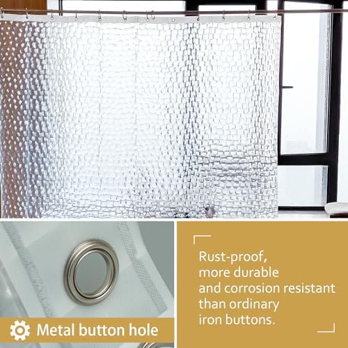 NTBAY EVA Shower Curtain Liner, 72 x 78, 6 Gauge, Clear Water Cube