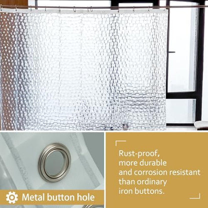 NTBAY EVA Shower Curtain Liner, 72 x 78, 6 Gauge, Clear Water Cube