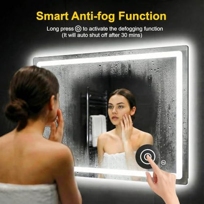 LED Bathroom Mirror with Lights, 30"x40" Lighted Vanity Mirror for Wall