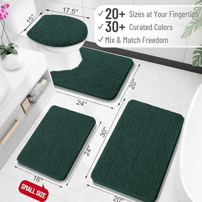 OLANLY Toilet Rugs U-Shaped 24x20, Soft Absorbent Chenille Contour Rugs