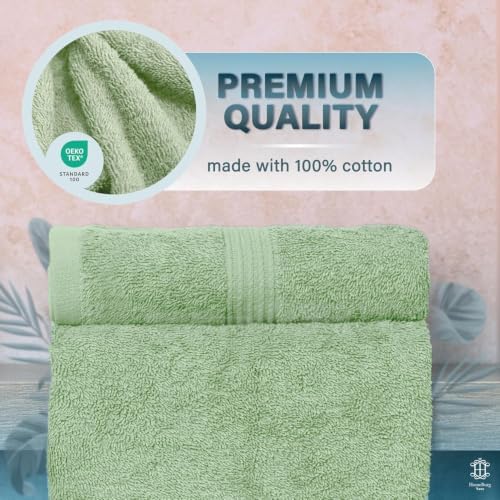 Luxe 2-Piece Bath Towel Set – Large Soft Cotton Towels, Absorbent, Durable & Skin-Friendly, Machine Washable, 27 x 54 in (Sage Green)