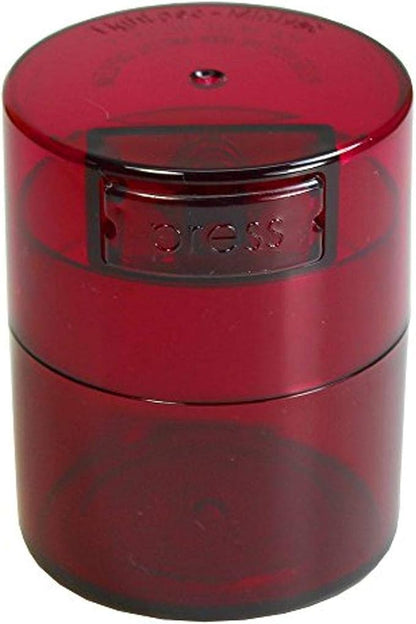 Minivac - 10g to 30 grams Airtight Multi-Use Vacuum Seal Portable Storage Container for Dry Goods, Food, and Herbs - Red Tint