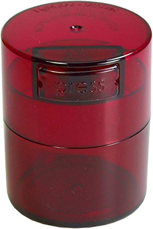 Minivac - 10g to 30 grams Airtight Multi-Use Vacuum Seal Portable Storage Container for Dry Goods, Food, and Herbs - Red Tint