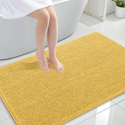 OLANLY Large Bathroom Rugs 47x32, Extra Soft Absorbent Chenille Bath Rugs