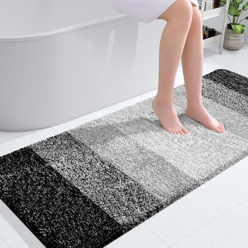 OLANLY Bathroom Runner Rug 54x24, Extra Soft Absorbent Microfiber Bath Rugs