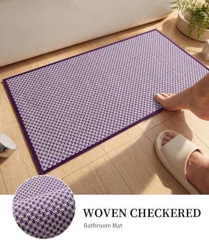 YIHOUSE Purple Bathroom Rugs Sets 5 Pieces,Thin Bath Mat Quick Dry