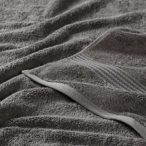 SUPERIOR Egyptian Cotton Hand Towel Set, Small Towels for Home Bathroom, Master, Guest Bath, Decor Essentials, Quick Dry, Absorbent, Kitchen, Spa, Hotel, Resort, Adult, Kids, Set of 8, Charcoal