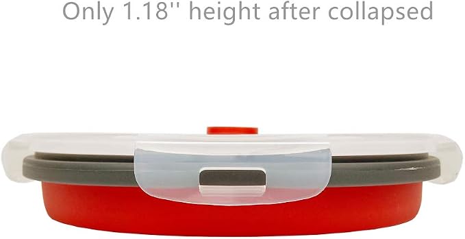 CARTINTS 1200ml Large Collapsible Food Containers Silicone Lunch Containers Silicone Leftover Food Containers, Ideal for Camping Travel, 3Pack