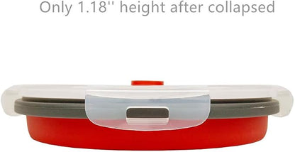 CARTINTS 1200ml Large Collapsible Food Containers Silicone Lunch Containers Silicone Leftover Food Containers, Ideal for Camping Travel, 3Pack