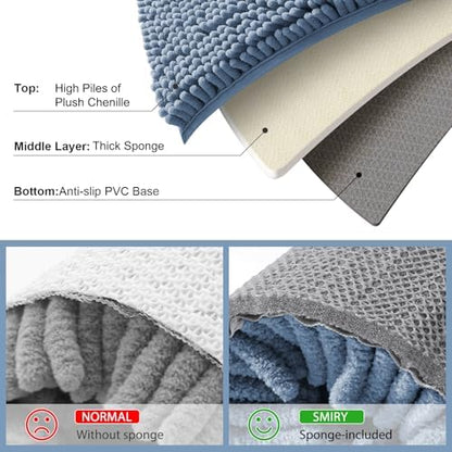 Smiry Bathroom Rugs 96X36, Luxury Chenille Extra Soft Absorbent Bath Mat
