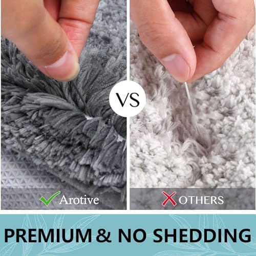 Arotive Microfiber Bathroom Rugs, Shaggy Soft Absorbent Bath Rug, 54x24