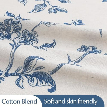 MitoVilla Small Stall Cotton Floral Shower Curtain for Bathroom,36 x 72