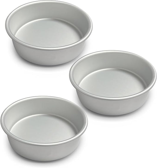 6 x 2 Inch Round Cake Pans Set of 2, Aluminum Round Cake Tin, Baking Cake Pan for Wedding, Party, Family Occasions, Chocolate, Bread. (Round, 6×2 Round Cake Pan, Set of 3)