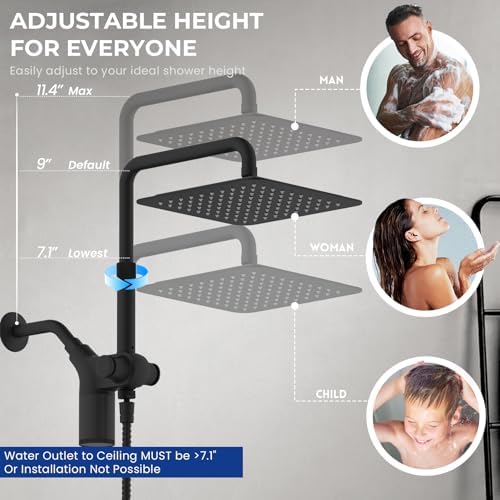 Ryamen Upgraded Filtered Shower Head with Handheld, 10 inch Rain Showerhead