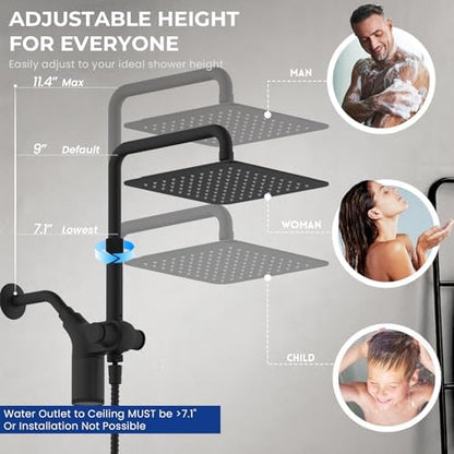 Ryamen Upgraded Filtered Shower Head with Handheld, 10 inch Rain Showerhead