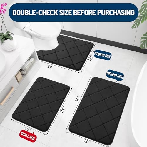 OLANLY Memory Foam Bath Mat 47x24, Ultra Soft and Absorbent Bathroom Rugs