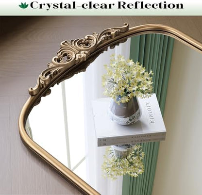 Vintage Gold Mirror, 32"x24" Antique Gold Bathroom Wall Mirrors