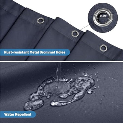 1 Pack Water-Repellent Fabric Shower Curtain Liner, 72x78 Blue