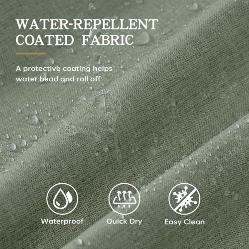 Furlinic Scalloped Shower Curtain Green Waterproof No Hook Weighted 72x84