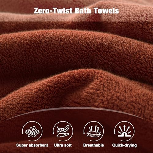 COZYART Bath Towel Set 6 PCS, Luxury 100% Turkish Cotton 650GSM Ultra Soft