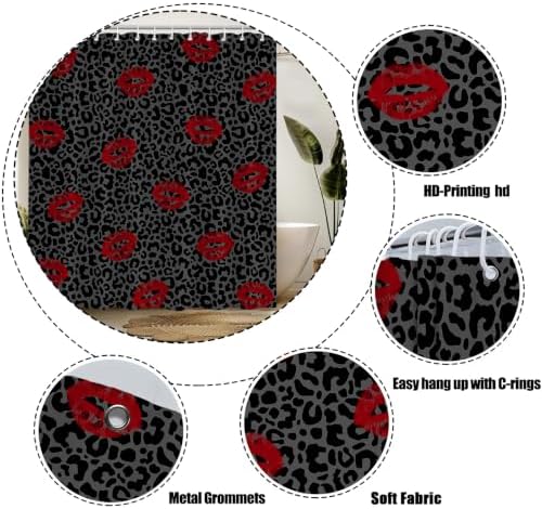 Polka Dot Shower Curtain Bathroom Decor with Hooks,75" Wx70 H