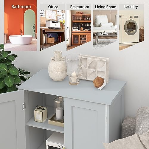 TaoHFE Grey Bathroom Storage Cabinet,Bathroom Cabinets Freestanding
