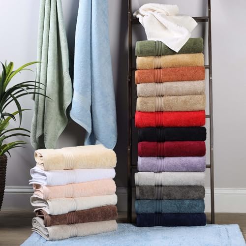SUPERIOR Egyptian Cotton Bath Sheet Set, Oversized Towels for Home Bathroom, Master, Guest Bath, Decor Essentials, Quick Dry, Absorbent, Large Body Towel, Spa, Hotel, Resort, Set of 2, Caramel Brown
