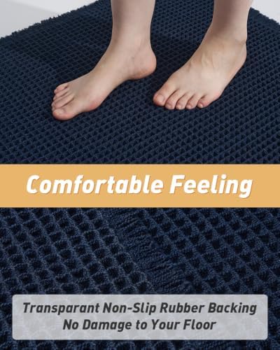 Upgraded Waffle Bath Mat Runner Absorbent Non Slip Bathroom Mat, 2' x 5'