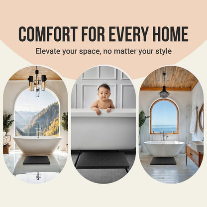 ITSOFT Plush Bathroom Rug 47"x21", Absorbent Machine Washable Non Slip Chenille Bath Mats, Quick Dry Bathmat, Bath Rugs for Bath, Shower, Bedroom, Door Mat, Charcoal Gray