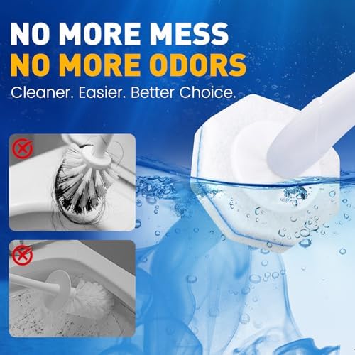 20 Pack Toilet Brush Refills, Disposable Toilet Cleaning Pads