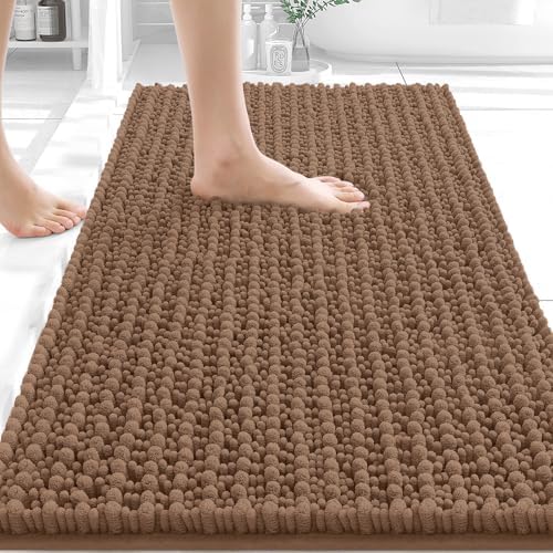 OLANLY Bathroom Rugs 30x20, Thick Soft Absorbent Chenille Bath Rugs