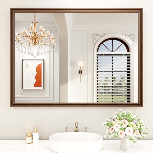 WEER Brown Bathroom Vanity Mirror 48x36 Inch