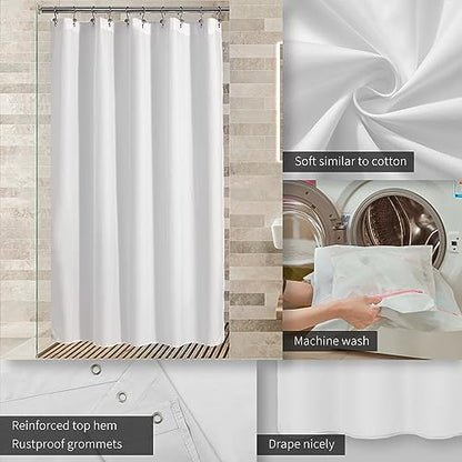 ALYVIA SPRING 60x72 Stall Waterproof Fabric Shower Curtain or Liner White