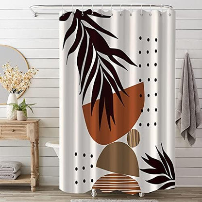 Mid Century Terracotta Shower Curtain for Bathroom 72x84 Inch