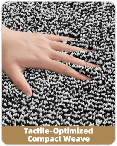 Color&Geometry Simple and Stylish Small Bath Mats for Bathroom,16"x24"Black