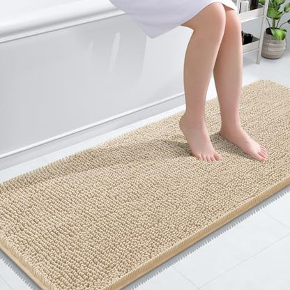 OLANLY Bathroom Runner Rugs 59x24, Extra Soft Absorbent Chenille Bath Rugs